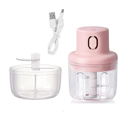 Electric Mini Garlic Chopper – USB Rechargeable Portable Food Processor | Mini Vegetable & Fruit Cutter | Compact Kitchen Chopper