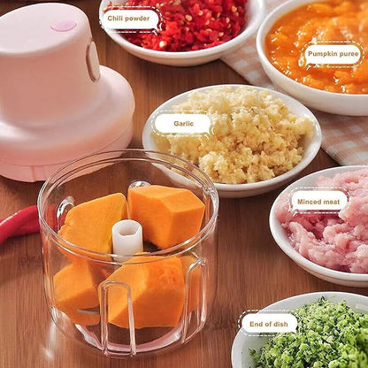 Electric Mini Garlic Chopper – USB Rechargeable Portable Food Processor | Mini Vegetable & Fruit Cutter | Compact Kitchen Chopper
