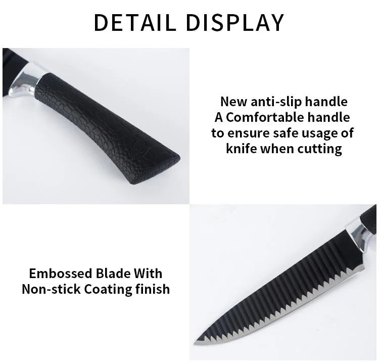 6-Piece Kitchen Knife Set with Vegetable Cutting Board – Multi-Size Knives, Scissors & Peeler