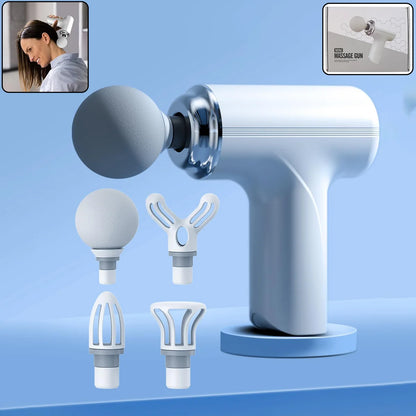 4-in-1 Mini Electric Massage Gun – Portable Deep Tissue Muscle Massager