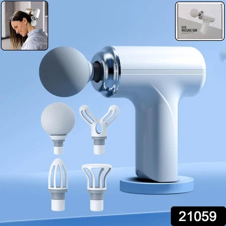 4-in-1 Mini Electric Massage Gun – Portable Deep Tissue Muscle Massager