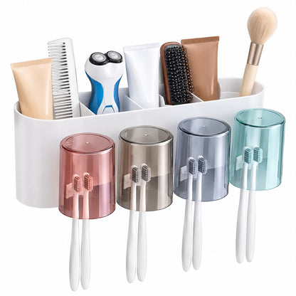 Self-Adhesive Wall-Mounted Toothbrush Holder