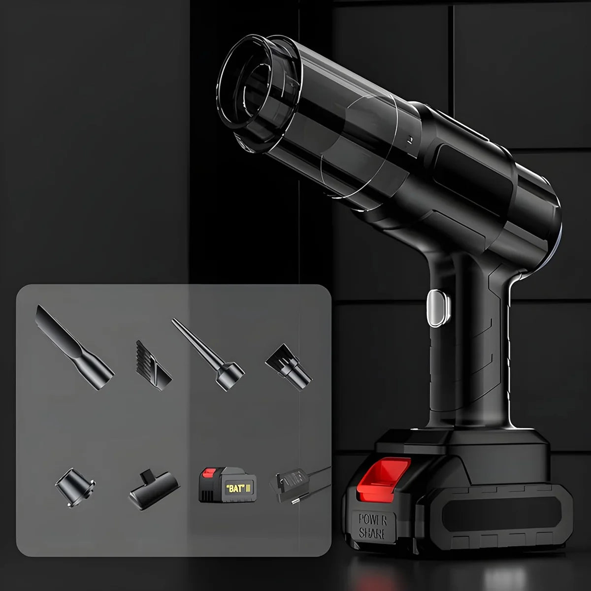 ordless Car Vacuum Cleaner – Portable Multi-Purpose Handheld Vacuum with Brush Nozzle